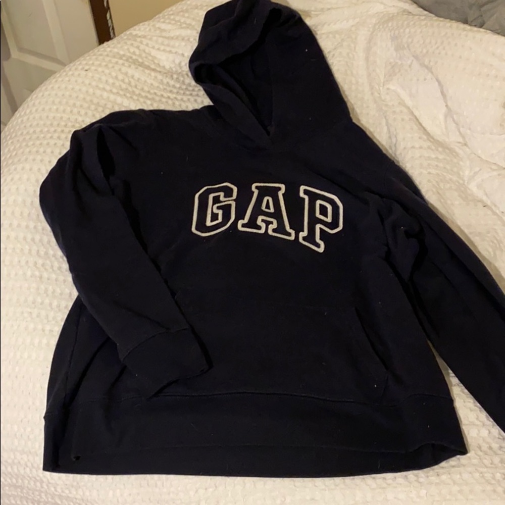 Navy and white gap hoodie Large